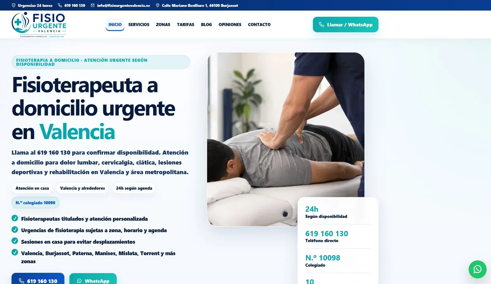 Vista previa de Fisio Urgente Valencia